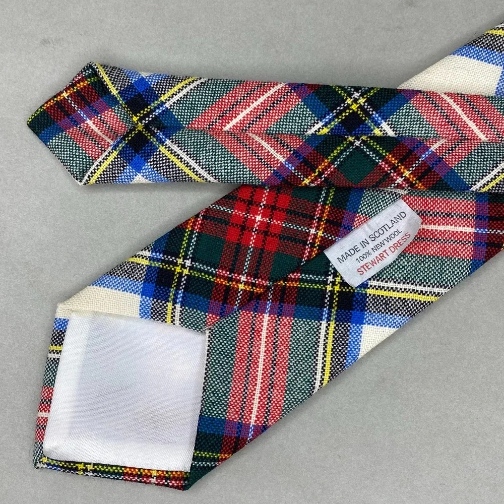 Lochcarron Stewart Dress Necktie Mens Tartan Plaid Wool Scotland‎ Heritage 57x3